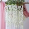 12 Piece Artificial Silk Wisteria Vine Flower Garland (White)